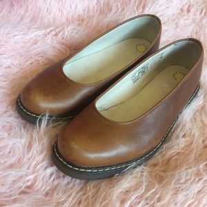 Brown Leather Flats- Dr. Martens